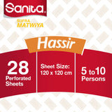 GETIT.QA- Qatar’s Best Online Shopping Website offers SANITA HASSIR DISPOSABLE TABLE COVER SIZE 120CM X 120CM 30PCS at the lowest price in Qatar. Free Shipping & COD Available!