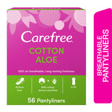 GETIT.QA- Qatar’s Best Online Shopping Website offers CAREFREE PANTY LINERS COTTON ALOE 56 PCS at the lowest price in Qatar. Free Shipping & COD Available!