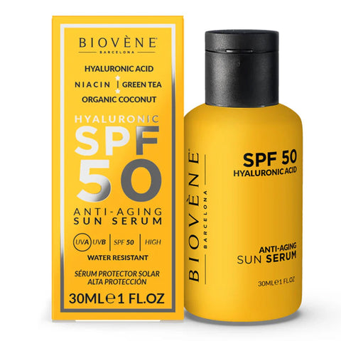 GETIT.QA- Qatar’s Best Online Shopping Website offers Biovene Barcelona Hyaluronic SPF 50 Anti Aging Sun Serum 30 ml at the lowest price in Qatar. Free Shipping & COD Available!
