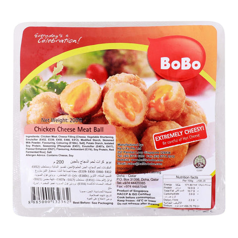 GETIT.QA- Qatar’s Best Online Shopping Website offers BOBO CHICKEN CHEESE MEAT BALLS 200 G at the lowest price in Qatar. Free Shipping & COD Available!