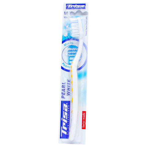 GETIT.QA- Qatar’s Best Online Shopping Website offers TRISA PEARL WHITE TOOTHBRUSH MEDIUM 1 PC at the lowest price in Qatar. Free Shipping & COD Available!