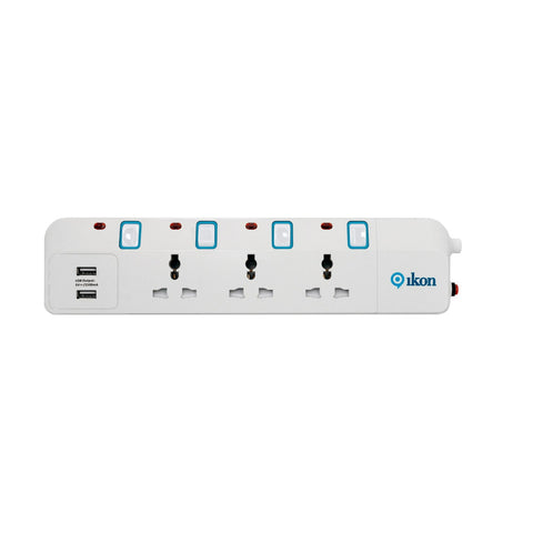 GETIT.QA- Qatar’s Best Online Shopping Website offers IKON 3 WAY POWER EXTENSION SOCKET WITH 2 USB, 3 MTR, IK-2023U at the lowest price in Qatar. Free Shipping & COD Available!