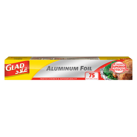 GETIT.QA- Qatar’s Best Online Shopping Website offers GLAD ALUMINUM FOIL SIZE 30CM X 23.2M 75 SQ. FT. 1PC at the lowest price in Qatar. Free Shipping & COD Available!