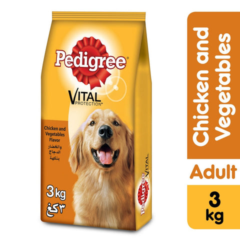 GETIT.QA- Qatar’s Best Online Shopping Website offers PEDIGREE CHICKEN & VEGETABLES DRY DOG FOOD (ADULT) 3 KG
 at the lowest price in Qatar. Free Shipping & COD Available!