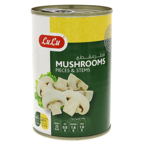 GETIT.QA- Qatar’s Best Online Shopping Website offers LULU MUSHROOMS PIECES AND STEMS 425 G at the lowest price in Qatar. Free Shipping & COD Available!