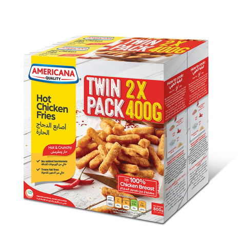 GETIT.QA- Qatar’s Best Online Shopping Website offers AMERICANA CHICKEN FRIES HOT & CRUNCHY 2 X 400 G at the lowest price in Qatar. Free Shipping & COD Available!