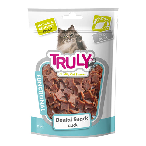 GETIT.QA- Qatar’s Best Online Shopping Website offers TRULY DENTAL SNACK DUCK CAT SNACKS 50 G at the lowest price in Qatar. Free Shipping & COD Available!