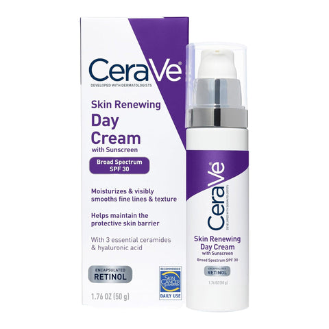GETIT.QA- Qatar’s Best Online Shopping Website offers CeraVe Skin Renewing Day Cream with Sunscreen SPF30 50 g at the lowest price in Qatar. Free Shipping & COD Available!