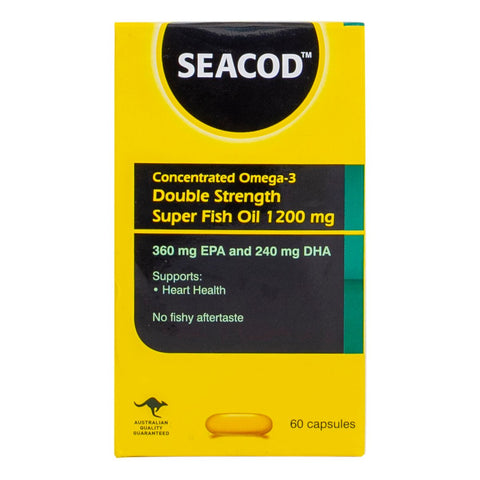 GETIT.QA- Qatar’s Best Online Shopping Website offers SEACOD DOUBLE STRENGTH SUPER FISH OIL CAPSULES 60 PCS at the lowest price in Qatar. Free Shipping & COD Available!