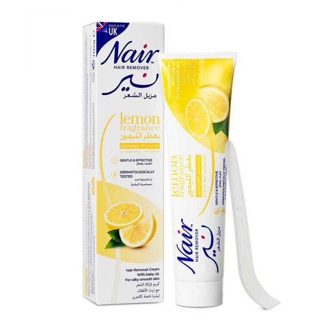 GETIT.QA- Qatar’s Best Online Shopping Website offers NAIR LEMON LEGS & BODY HAIR REMOVAL CREAM 110 G at the lowest price in Qatar. Free Shipping & COD Available!