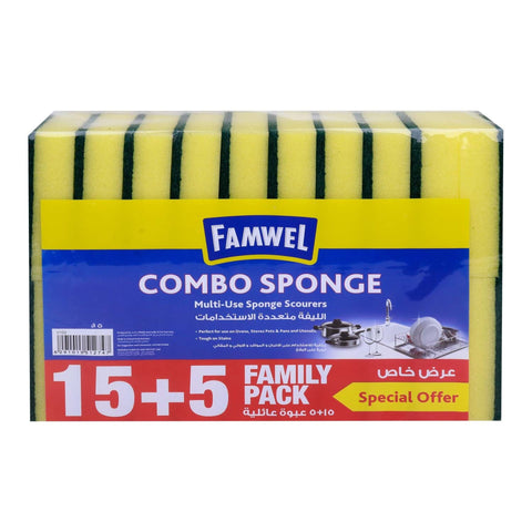 GETIT.QA- Qatar’s Best Online Shopping Website offers Famwel Combo Sponge Multi-Use Sponge Scourers 20 pcs at the lowest price in Qatar. Free Shipping & COD Available!
