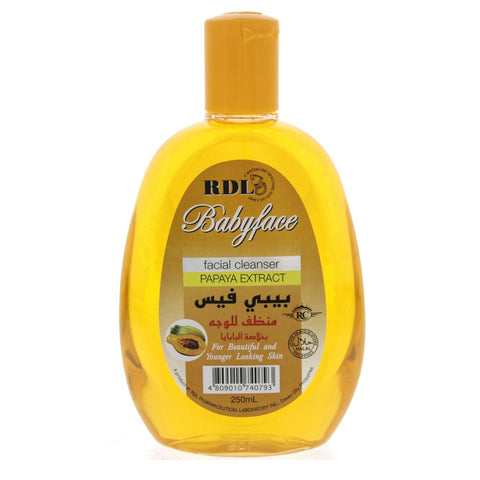 GETIT.QA- Qatar’s Best Online Shopping Website offers RDL BABY FACE FACIAL CLEANSER WITH PAPAYA EXTRACT 250 ML at the lowest price in Qatar. Free Shipping & COD Available!