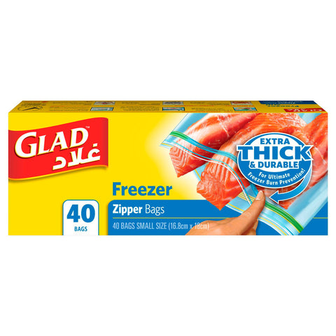 GETIT.QA- Qatar’s Best Online Shopping Website offers GLAD ZIPPER FOOD STORAGE FREEZER BAGS QUART SIZE 16.8CM X 18CM 40PCS at the lowest price in Qatar. Free Shipping & COD Available!