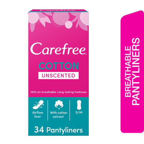 GETIT.QA- Qatar’s Best Online Shopping Website offers CAREFREE PANTY LINERS COTTON UNSCENTED 34PCS at the lowest price in Qatar. Free Shipping & COD Available!