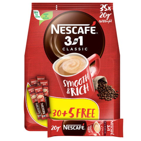 GETIT.QA- Qatar’s Best Online Shopping Website offers NESCAFE 3IN1 CLASSIC COFFEE 20 G 30+5 at the lowest price in Qatar. Free Shipping & COD Available!