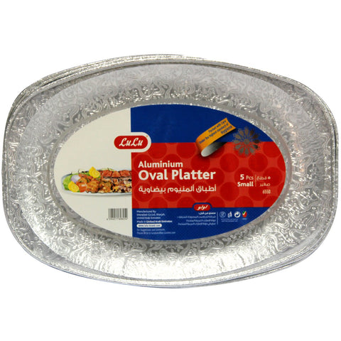 GETIT.QA- Qatar’s Best Online Shopping Website offers LULU ALUMINIUM OVAL PLATTER SMALL 5 PCS at the lowest price in Qatar. Free Shipping & COD Available!