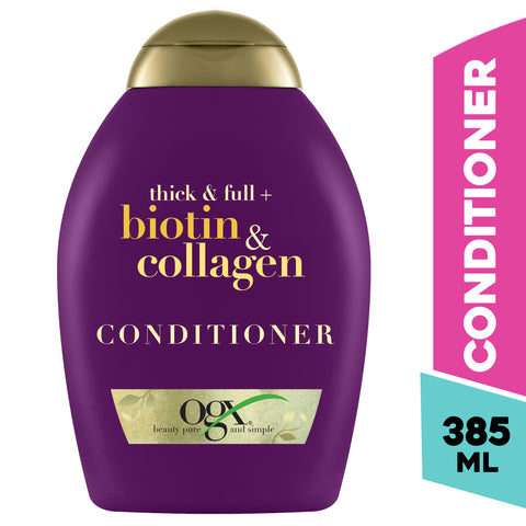 GETIT.QA- Qatar’s Best Online Shopping Website offers OGX CONDITIONER THICK & FULL + BIOTIN & COLLAGEN 385 ML at the lowest price in Qatar. Free Shipping & COD Available!