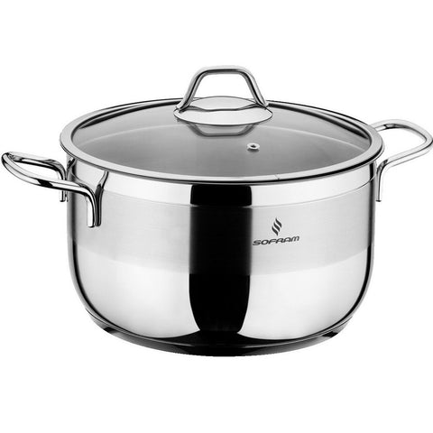 GETIT.QA- Qatar’s Best Online Shopping Website offers SOFRAM STAINLESS STEEL COOKING POT WITH LID 26CM at the lowest price in Qatar. Free Shipping & COD Available!