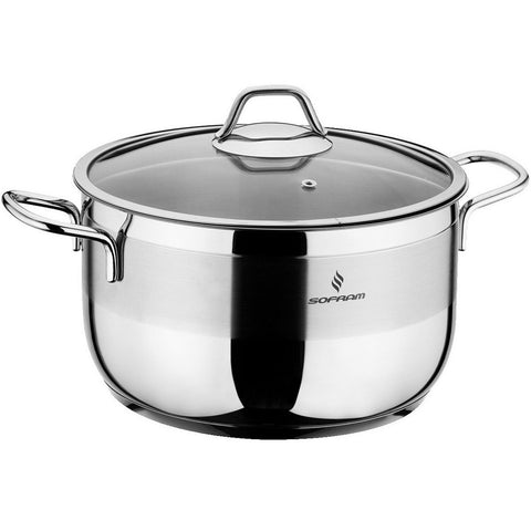 GETIT.QA- Qatar’s Best Online Shopping Website offers SOFRAM STAINLESS STEEL COOKING POT WITH LID 28CM at the lowest price in Qatar. Free Shipping & COD Available!