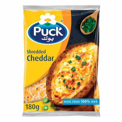 GETIT.QA- Qatar’s Best Online Shopping Website offers Puck Shredded Cheddar Cheese Mix 180 g at the lowest price in Qatar. Free Shipping & COD Available!
