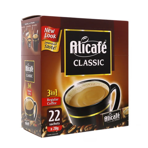 GETIT.QA- Qatar’s Best Online Shopping Website offers ALICAFE CLASSIC 3 IN 1 REGULAR COFFEE 22 X 20G at the lowest price in Qatar. Free Shipping & COD Available!