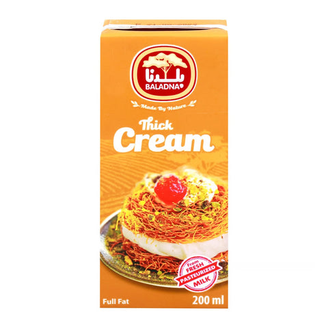 GETIT.QA- Qatar’s Best Online Shopping Website offers Baladna Thick Cream Full Fat 200 ml at lowest price in Qatar. Free Shipping & COD Available!