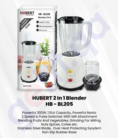 BUY HUBERT 2 IN 1 BLENDER HB-BL205 IN QATAR | HOME DELIVERY WITH COD ON ALL ORDERS ALL OVER QATAR FROM GETIT.QA