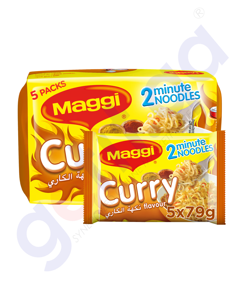 BUY MAGGI NOODLES CURRY FLAVOR 5 X 79GMS IN QATAR | HOME DELIVERY WITH COD ON ALL ORDERS ALL OVER QATAR FROM GETIT.QA