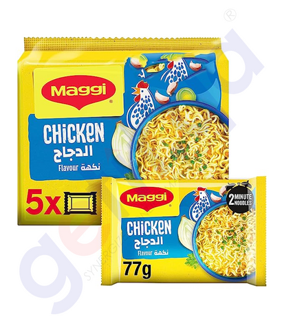 BUY MAGGI NOODLES CHICKEN FLAVOR 5 X 77GMS IN QATAR | HOME DELIVERY WITH COD ON ALL ORDERS ALL OVER QATAR FROM GETIT.QA
