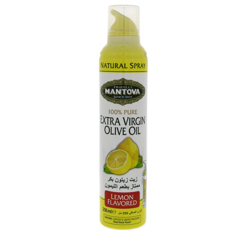 GETIT.QA- Qatar’s Best Online Shopping Website offers MANTOVA EXTRA VIRGIN OLIVE OIL SPRAY LEMON 250 ML at the lowest price in Qatar. Free Shipping & COD Available!