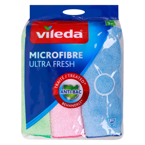 GETIT.QA- Qatar’s Best Online Shopping Website offers Vileda  Anti-Bac Ultra Fresh Microfibre Cloth 3 pcs at the lowest price in Qatar. Free Shipping & COD Available!
