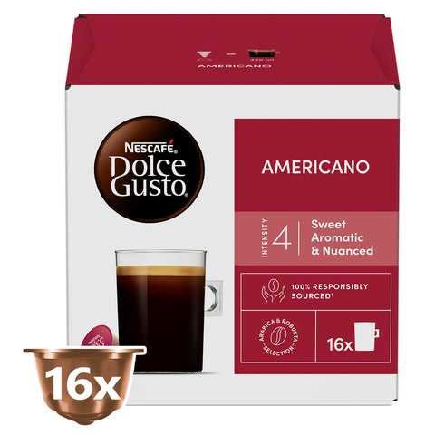 GETIT.QA- Qatar’s Best Online Shopping Website offers Nescafe Dolce Gusto Americano Coffee Capsules 16 pcs 136 g at the lowest price in Qatar. Free Shipping & COD Available!
