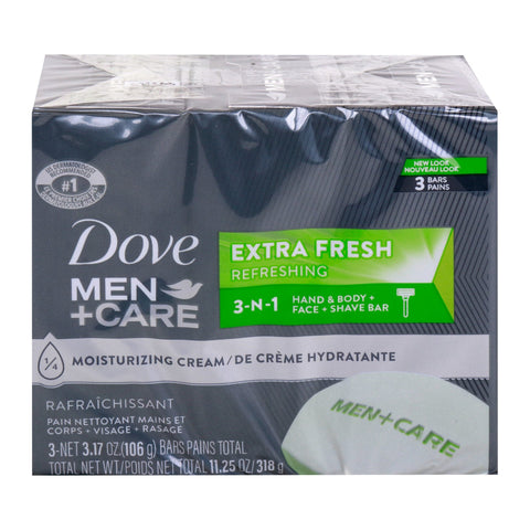 GETIT.QA- Qatar’s Best Online Shopping Website offers Dove Men+Care Soap 3-in-1 Extra Fresh 318 g at the lowest price in Qatar. Free Shipping & COD Available!
