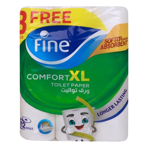 GETIT.QA- Qatar’s Best Online Shopping Website offers Fine Comfort XL Toilet Paper 2 Ply 12 Rolls at the lowest price in Qatar. Free Shipping & COD Available!
