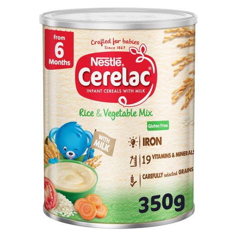 GETIT.QA- Qatar’s Best Online Shopping Website offers Nestle Cerelac Rice & Vegetable Mix Infant Cereal From 6 Months 350 g at the lowest price in Qatar. Free Shipping & COD Available!
