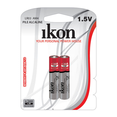 Ikon alkaline AAA battery, 1.5V, 2 pcs, model IKLR03BP2