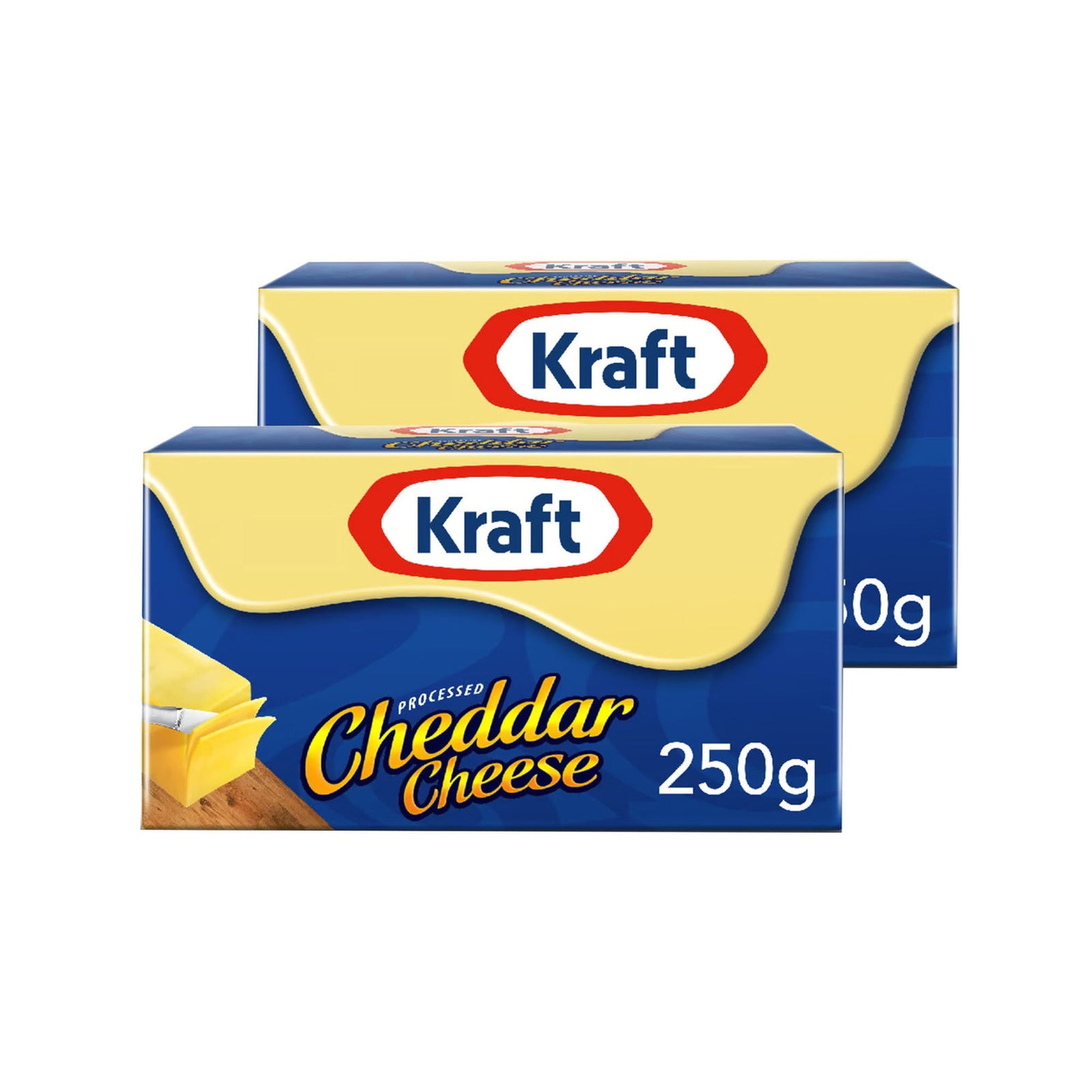 Process Cheddar Kraft Processed Cheddar Cheese 2 x 250 g