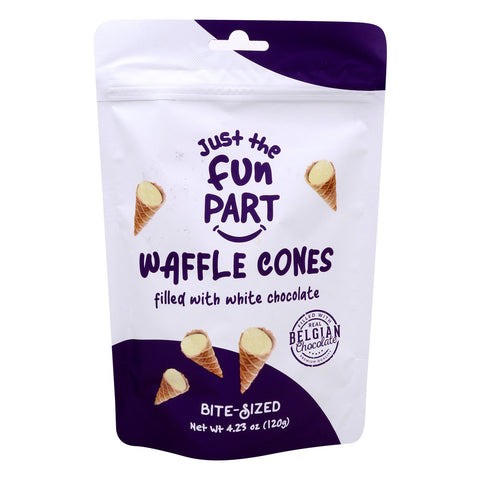 GETIT.QA- Qatar’s Best Online Shopping Website offers Evergreen Just The Fun Part Waffle Cones Filled With White Chocolate 120 g at the lowest price in Qatar. Free Shipping & COD Available!