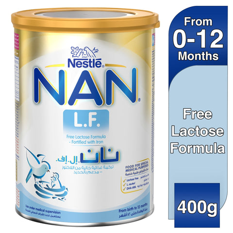 GETIT.QA- Qatar’s Best Online Shopping Website offers Nestle NAN L.F. Lactose Free Infant Formula From Birth to 12 Months 400 g at the lowest price in Qatar. Free Shipping & COD Available!
