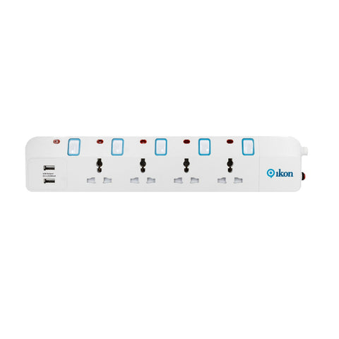 GETIT.QA- Qatar’s Best Online Shopping Website offers IKON 4 WAY POWER EXTENSION SOCKET WITH 2 USB PORT, 3M CABLE LENGTH at the lowest price in Qatar. Free Shipping & COD Available!