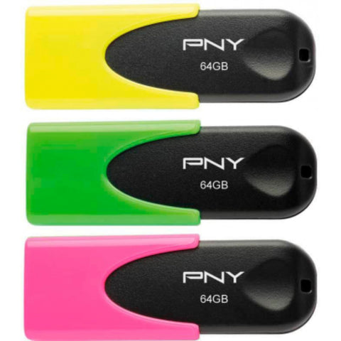 GETIT.QA- Qatar’s Best Online Shopping Website offers PNY USB STICKS NEO EDITION YELLOW,GREEN,PINK 64 GB 3 PIECES at the lowest price in Qatar. Free Shipping & COD Available!