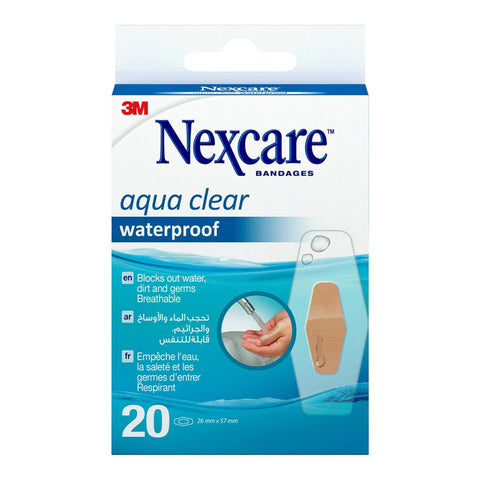 Nexcare Aqua Clear Waterproof Bandage, 20 pieces
