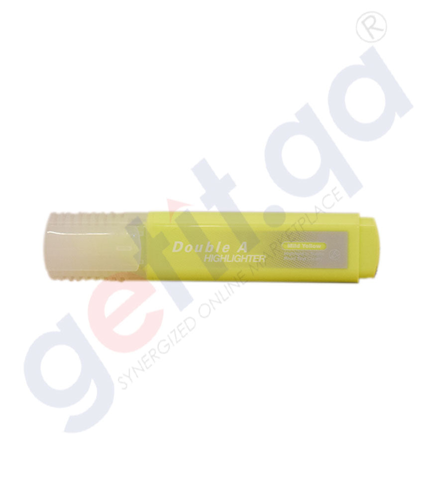 DOUBLE A HIGHLIGHTER - PACK OF 10'S BRIGHT YELLOW