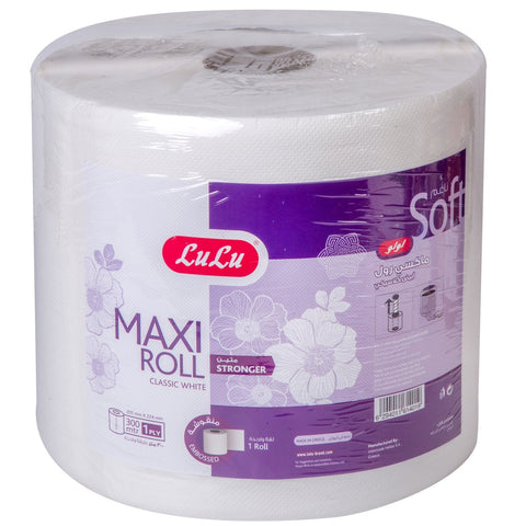 GETIT.QA- Qatar’s Best Online Shopping Website offers LULU EMBOSSED CLASSIC WHITE SOFT MAXI ROLL 1PLY 300M 1PC at the lowest price in Qatar. Free Shipping & COD Available!