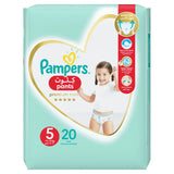 GETIT.QA- Qatar’s Best Online Shopping Website offers PAMPERS PREMIUM CARE PANTS DIAPERS SIZE 5-- 12-18KG WITH STRETCHY SIDES FOR BETTER FIT 20PCS at the lowest price in Qatar. Free Shipping & COD Available!