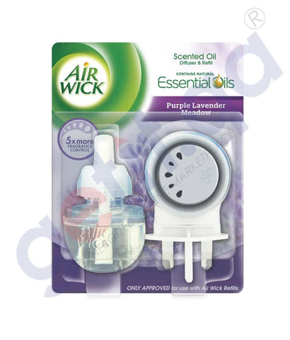 AIRWICK ELECTRICAL PLUG DIFFUSER & REFILL PURPLE LAVENDER MEADOW 19ML
