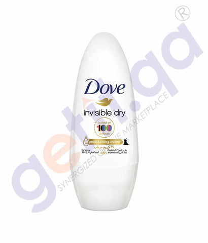 BUY ONLINE DOVE 50ML ROLL ON INVISIBLE DRY DEODORANT IN QATAR