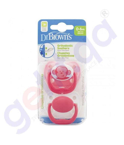 DR.BROWN'S ORTHO CLASSIC SHIELD PACIFIER-STAGE-1*0-6M PINK 2 PACK 963-SPX