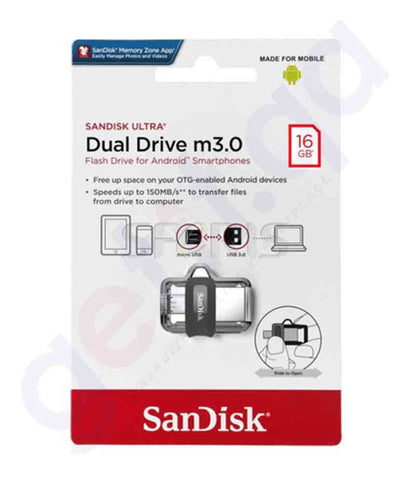 BUY SANDISK ULTRA DUAL DRIVE 16GB IN QATAR | HOME DELIVERY WITH COD ON ALL ORDERS ALL OVER QATAR FROM GETIT.QA