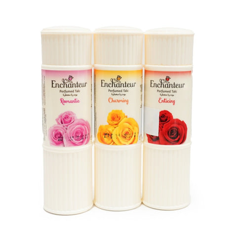 GETIT.QA- Qatar’s Best Online Shopping Website offers ENCHANTEUR PERFUMED TALC ASSORTED 3 X 125 G at the lowest price in Qatar. Free Shipping & COD Available!